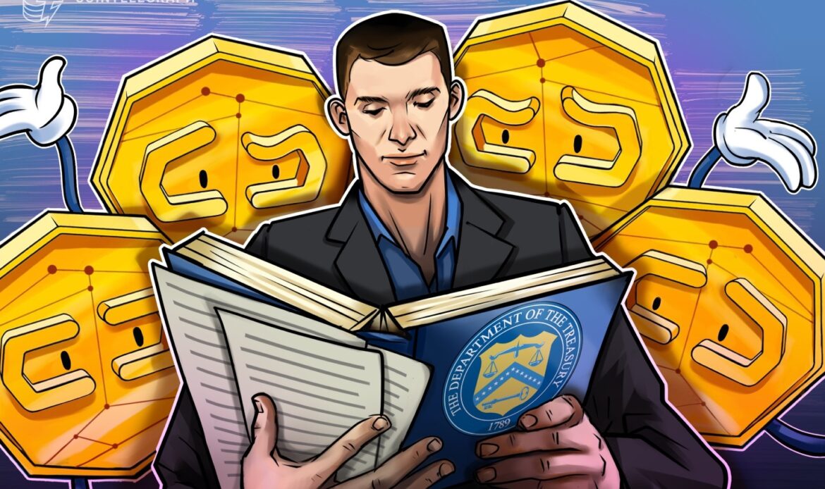 Cartoon illustration of a man in a blue suit carefully reviewing a large open textbook surrounded by massive gold coins.
