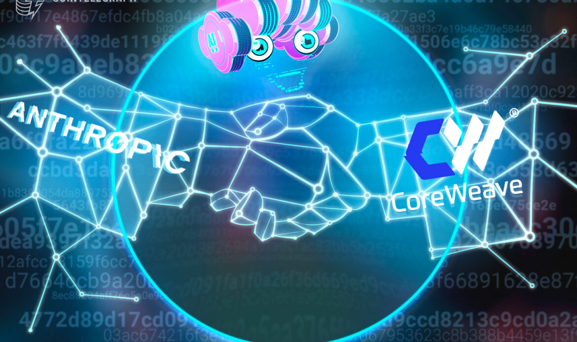 Technical graphic showing a futuristic digital mesh sphere labeled Corev next to a cartoon pink cat character.