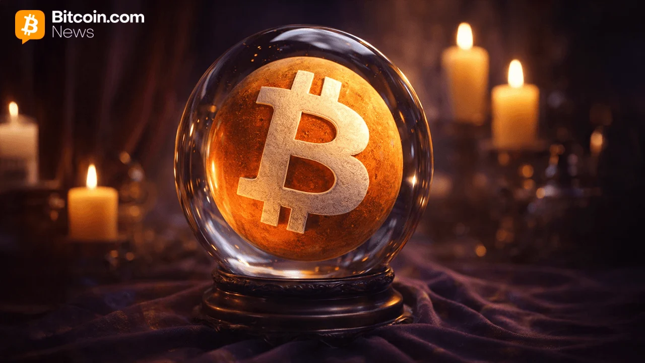 A pristine close-up shot of a golden Bitcoin emblem perfectly contained inside a clear reflective crystal orb under dim lights.