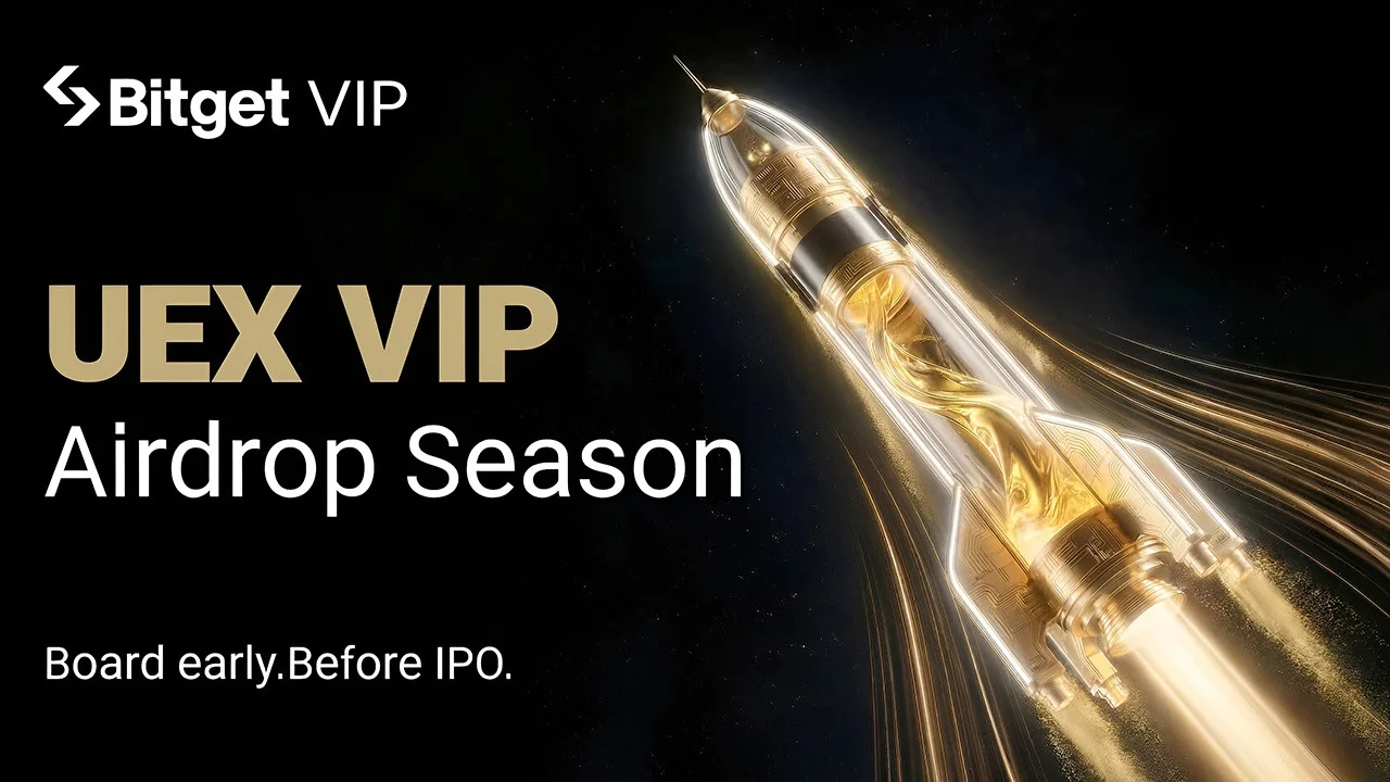 A sleek dark banner display showcasing a gold rocket blasting off next to the text VIP Season.