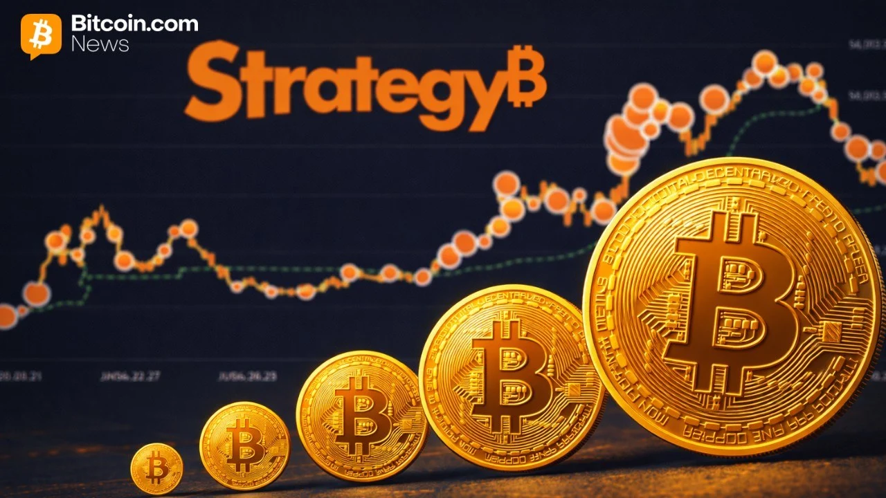 Close-up of a corporate chart screen showing an orange line trend next to physical gold coins.
