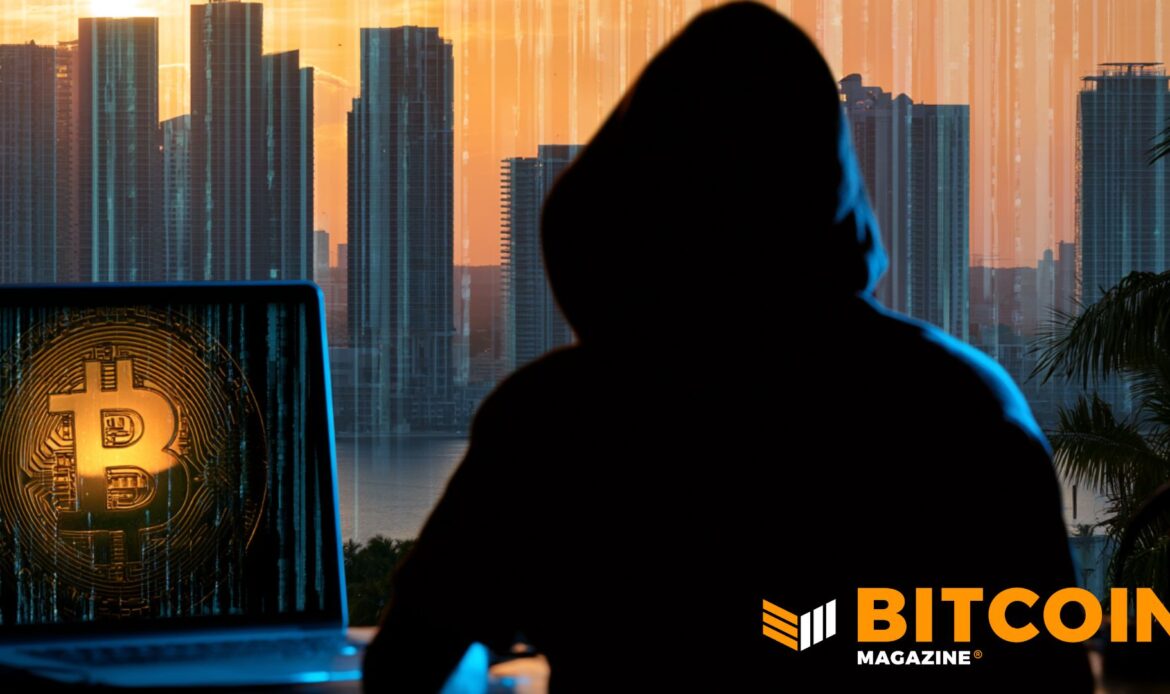 Silhouette of a hooded individual overlooking a blurry city skyline at sunset.