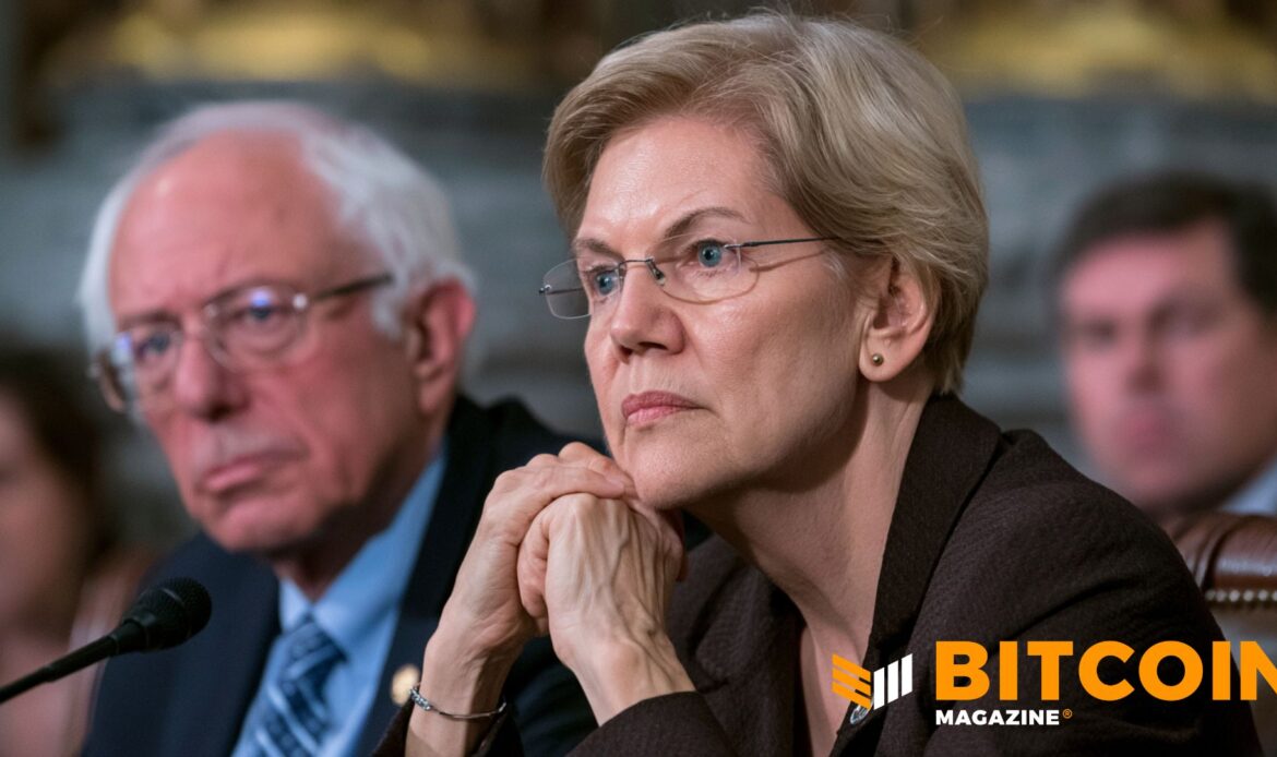 Close-up portrait of Senator Elizabeth Warren listening intently with glasses on during a Senate hearing.