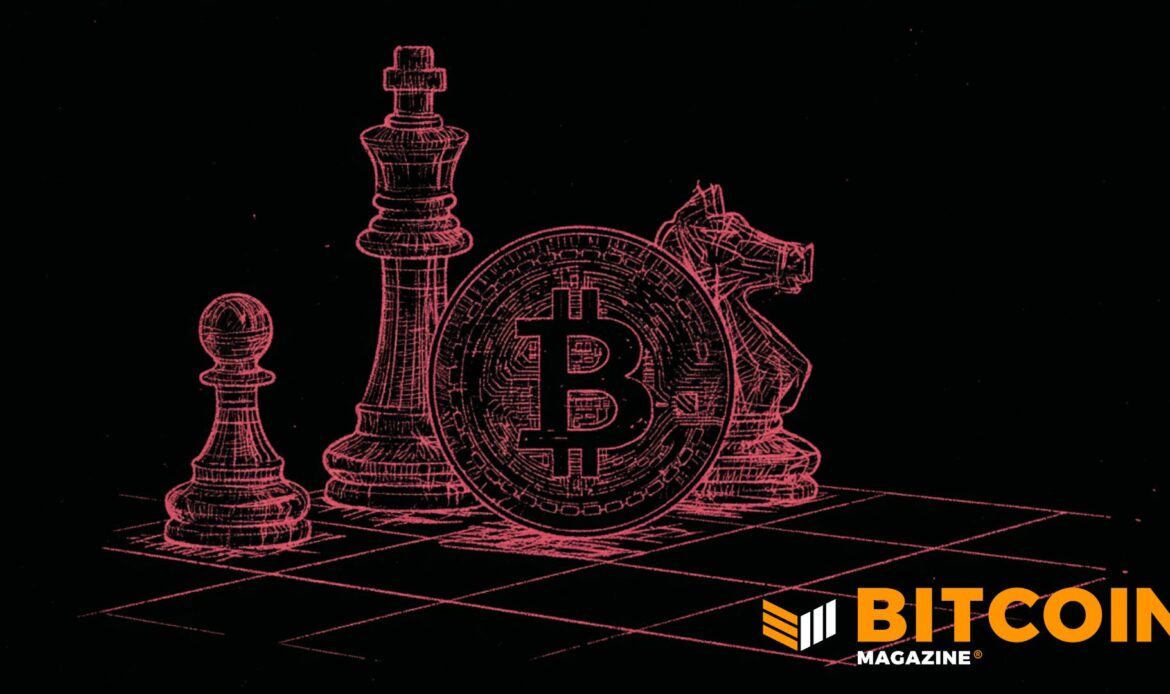 Bitcoin symbol beside chess pieces representing strategic investment decisions