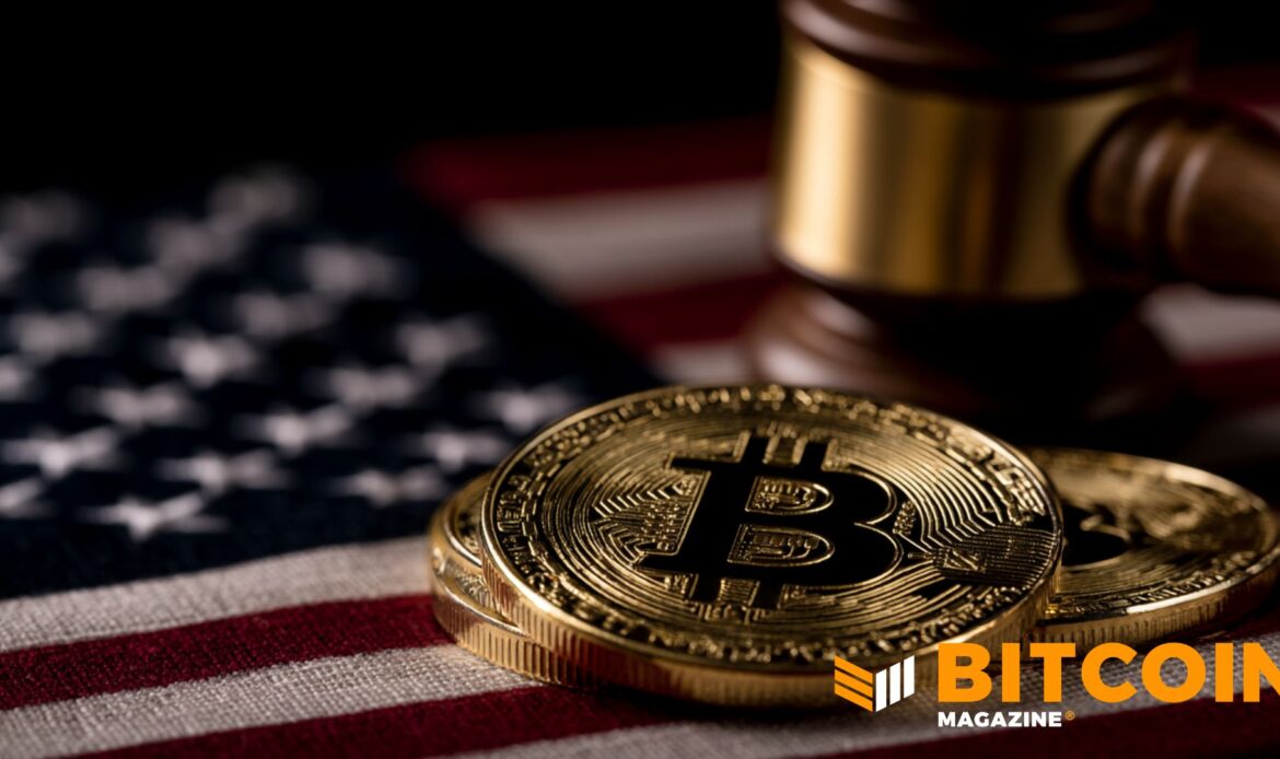 Bitcoin coin and legal gavel representing cryptocurrency crime investigation